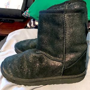 UGG girls black glittered boots